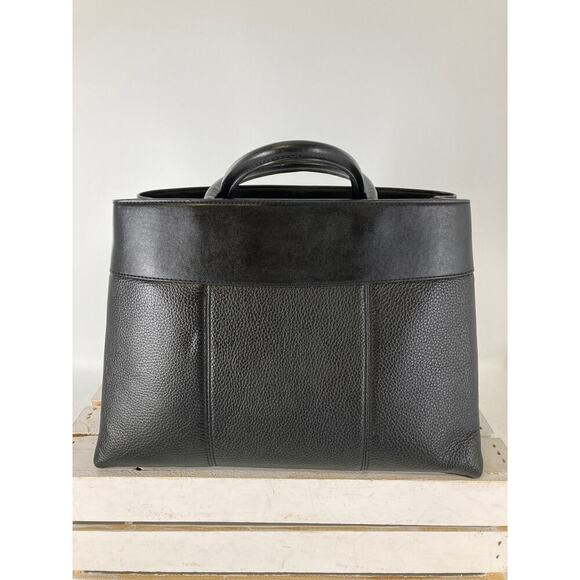 MICHAEL KORS LARGE BLACK LEATHER HANDBAG WITH LOCK CHARM - Picture 4 of 15